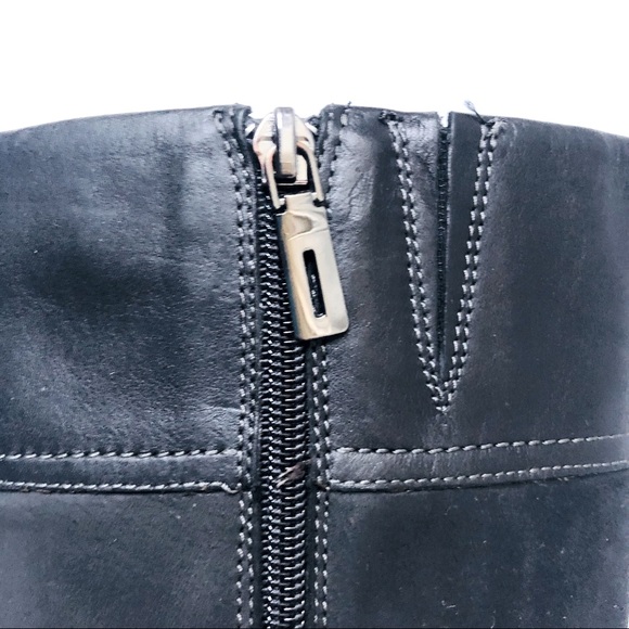 Clarks knee boots, comfortable 3” heel, black nubuck, size US 6.5M (EU38) - Picture 7 of 14